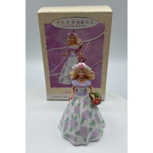 Vintage Springtime Barbie Doll Hallmark Keepsake Ornament 1995 - Picture 1 of 5